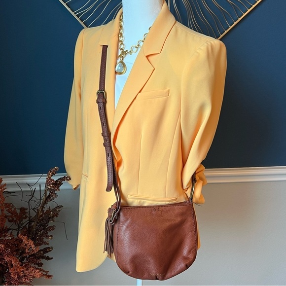 Lucky Brand Jade Leather Hobo Crossbody Bag with Tassel Accent - Picture 9 of 9